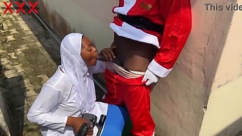 Santa And Hijab-Clad Babe Engage In Festive, Passionate Sex. Subscribe For More.