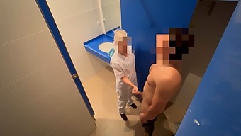 I Get Caught Masturbating At The Gym By The Cleaning Girl Who Ends Up Giving Me A Blowjob