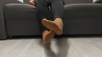Monika'S Nylon Legs And Feet Unveiled After A Day In Stockings