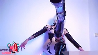 A Lustful 2b Eagerly Mounts A Large Penis In A Virtual Reality Setting