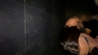 Caught In The Act! Inked Wife Gives Oral Pleasure In Nightclub Restroom