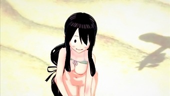 Tsuyu Asuka In A Sexy Bathing Suit Craves A Beach Romp - My Hero Academia