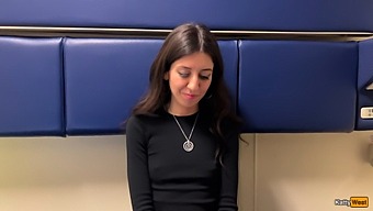 Stunning Teen Babe Gets Paid To Have Sex On A Train In Public