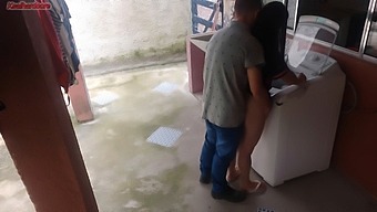 Brazilian Amateur Wife Gets Her Ass Serviced By The Washing Machine Repairman